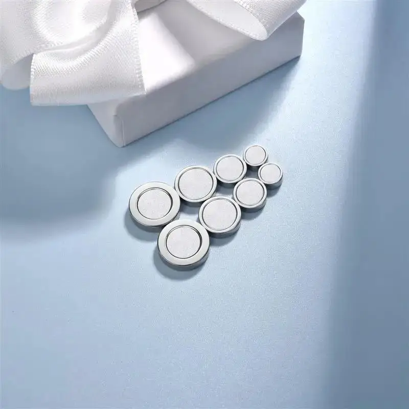 2pcs Round Circle Non Piercing Strong Magnet Magnetic Punk Mens Ear Clip Women Non Piercing Earrings 6/8/10/12mm