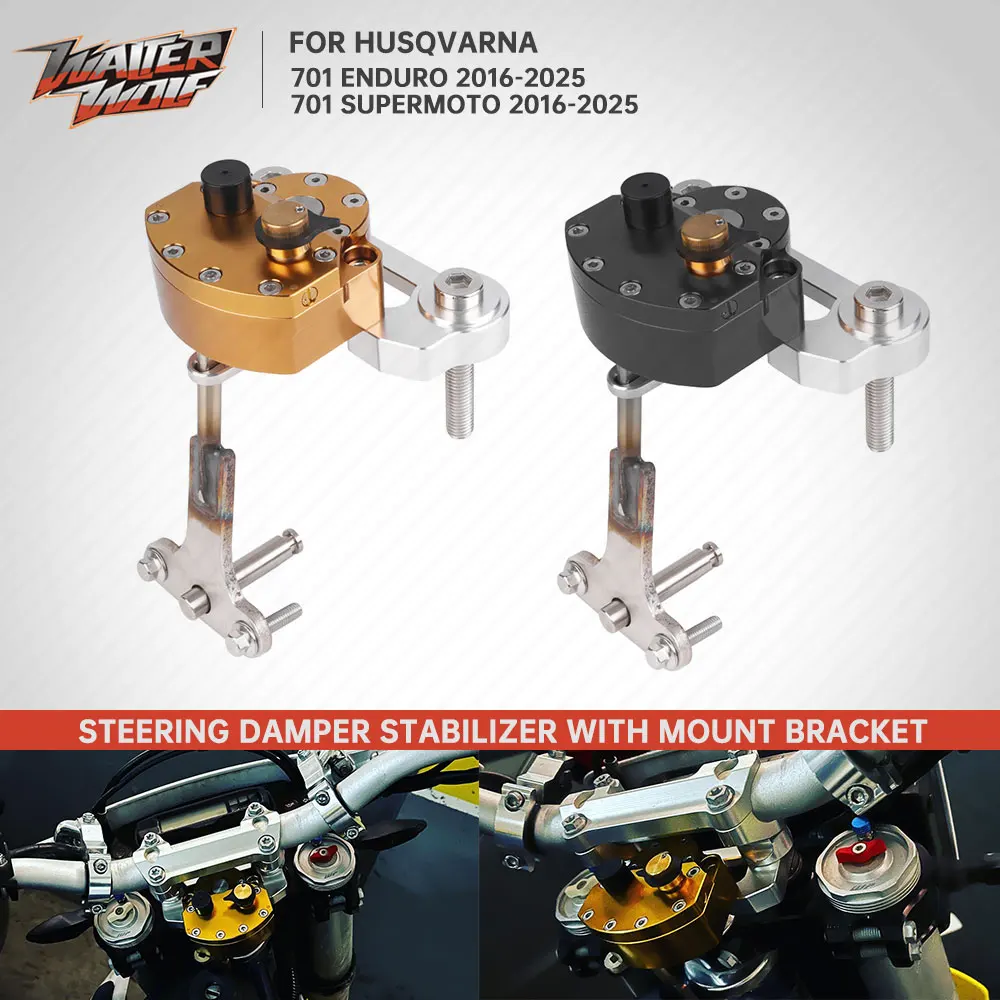 

Motocross Steering Damper Stabilizer Mount Bracket For Husqvarna 701 Enduro 701 Supermoto 2016-2025 Handlebar Safety Reversed