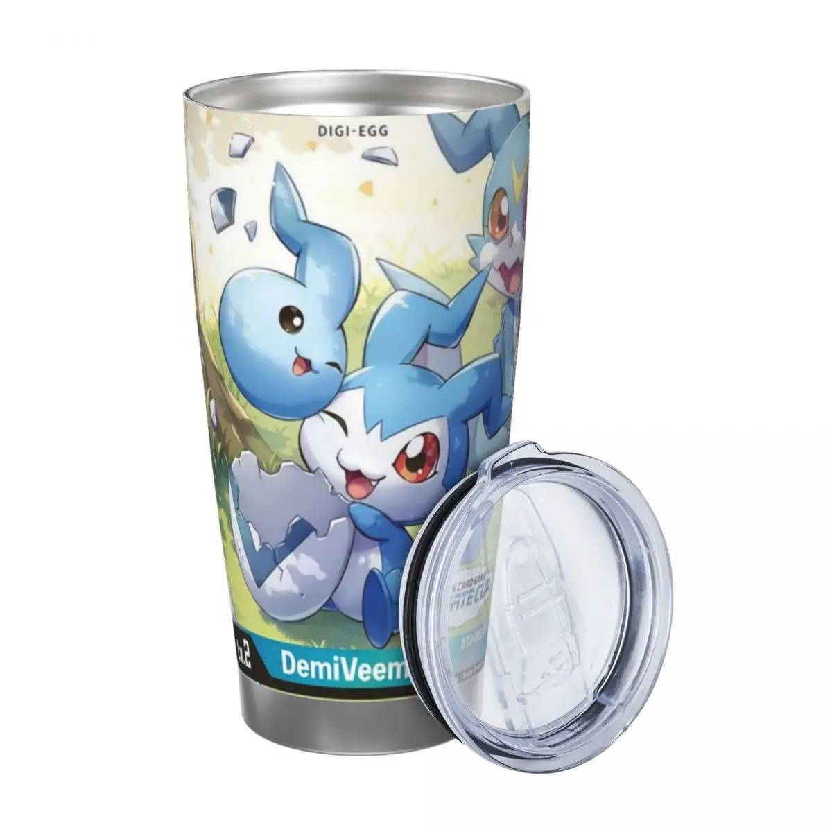 Digimon 20oz Stainless Steel Car Mug Straw Thermal Iced Travel Cup Vacuum Insulated Coffee Hot Cup