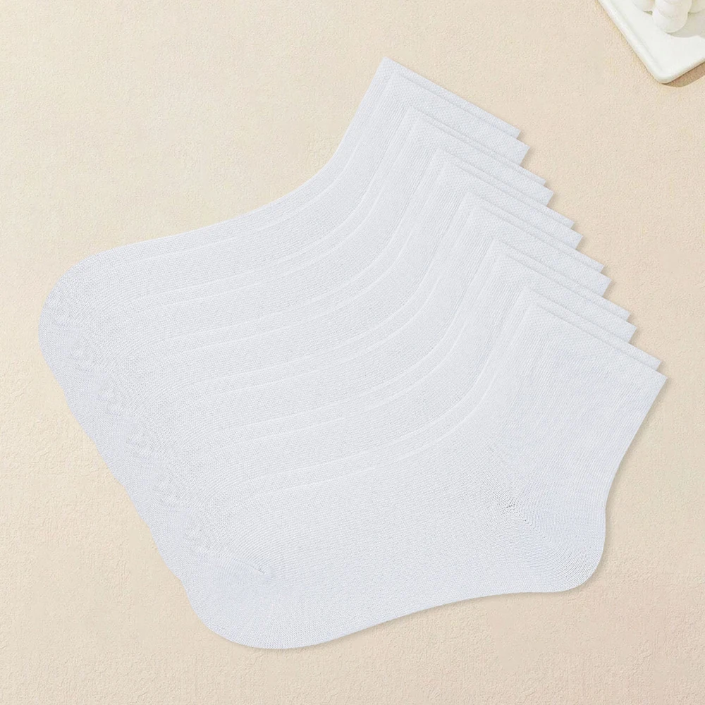 

5 Pairs Pack Mesh Breathable Mid Calf Socks For Men Thin Summer Sweat Absorption Spring Fall Weather