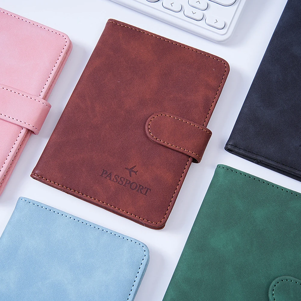 أغطية جواز السفر متعددة الألوان حافظة حجب Rfid من جلد البولي يوريثان حافظة جواز سفر مقاومة للتآكل لمحفظة المطار الدولي #2