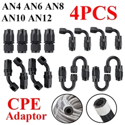 4X Universal AN4 AN6 AN8 AN10 AN12 Straight 45 90 120 180 Degree Oil Fuel Swivel Hose End Fitting Oil Hose End Adaptor Kit Black