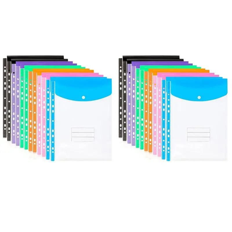 leading-24-pack-a4-punched-pockets-plastic-wallets-11-holes-expandable-binder-pocket-envelope-file-folders