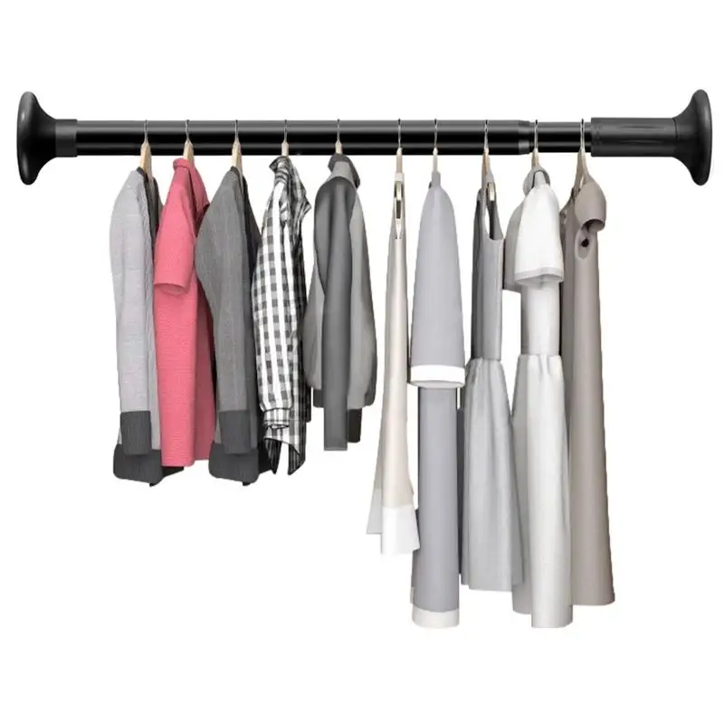 50cm Shower Curtain Rod Multifunctional Stainless Bathroom Product Telescopic Pole Durable Household Hanging Spring Tension Rods