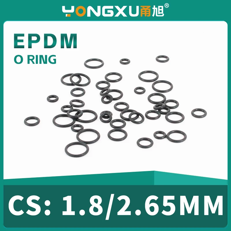 EPDM Rubber tinkness 1.8/2.65mm ID1.8-30mm O-ring seal Waterproof wear resistant for Industrial Parts Accessories in stock