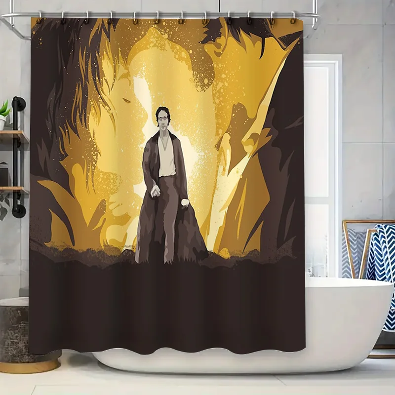 

Готическая занавеска для душа ужасов, гобелен темной академии, домашний декор, фон на Хэллоуин, винтажный настенный подвесной светильник Macabre, художественная перегородка для комнаты