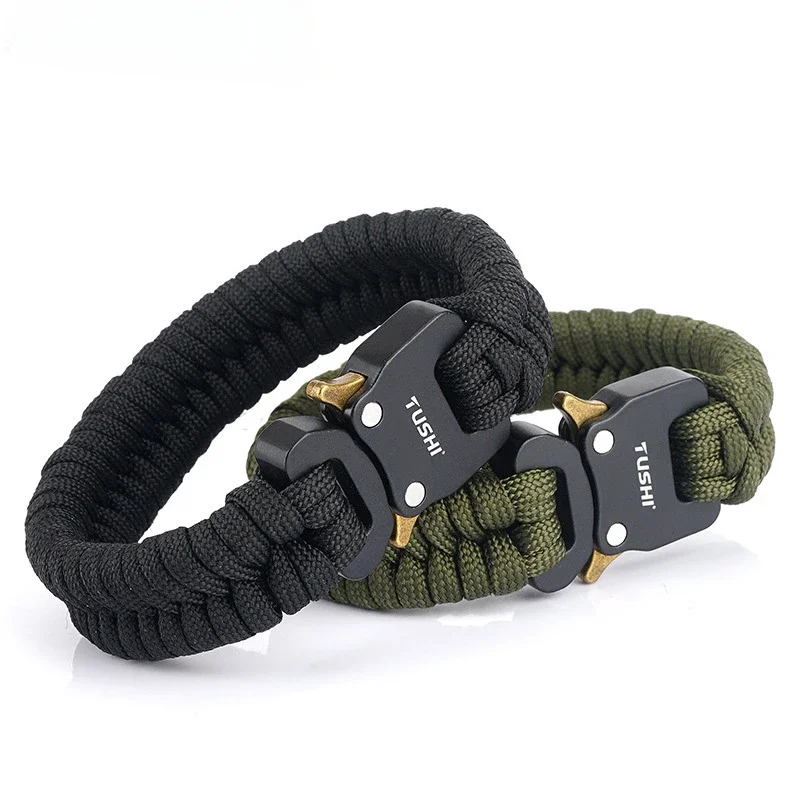 Men And Women Paracord Outdoor Survival Bracelet Multi-function Camping Rescue Emergency Rope Bangles Survival Bracelet