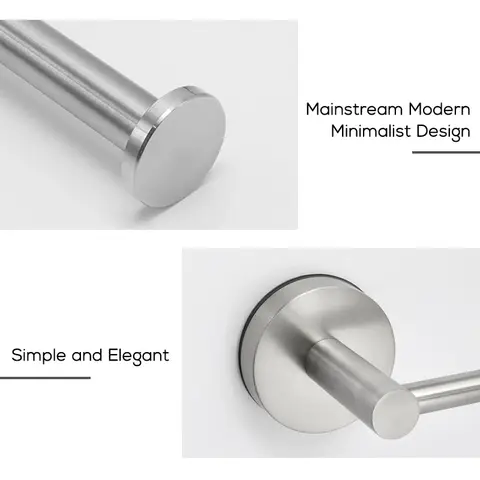 टॉयलेट रोल पेपर होल्डर ऑर्गनाइज़र वॉल माउंट स्टोरेज पुन: प्रयोज्य किचन बाथरूम नो ड्रिल टिशू टॉवल डिस्पेंसर स्टेनलेस स्टील 10 best sales टॉयलेट टिशू होल्डर - №7