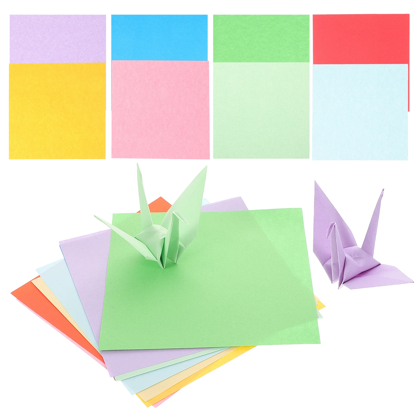 

100 Pcs Colored Paper Crafts Folding Origami Kids Kindergarten Hand Art DIY Construction Environmental Bright Practical Home