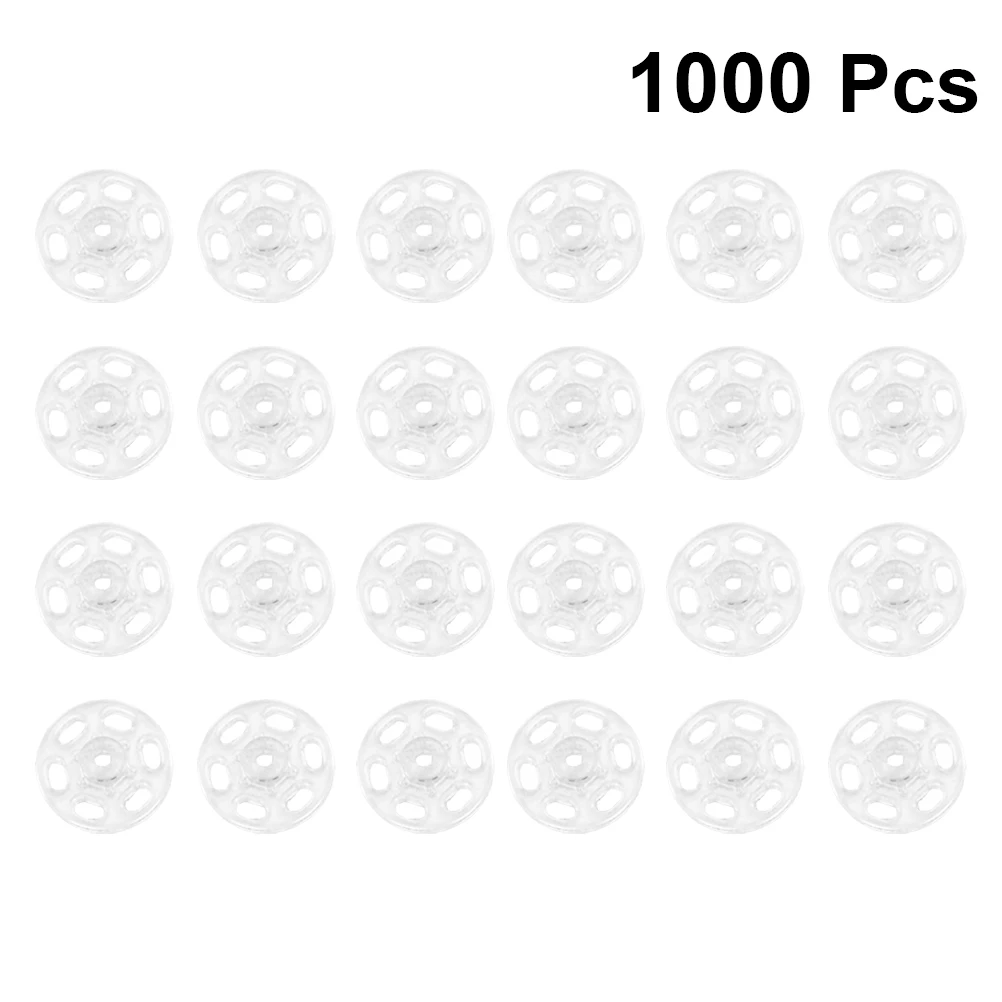 

500 Pcs Clear Transparent Plastic Buttons Invisible Clothing Fastener Hidden Buckle Snap