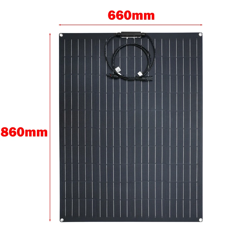 300W Solar Panel Kit Flexible Monocrystalline PV Module High Efficiency Charge for 12V Battery for Home RV Boat Off Grid System