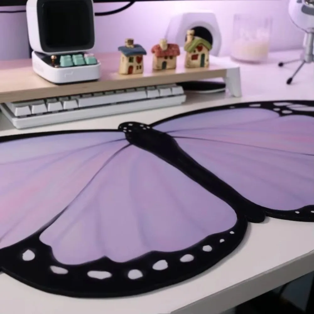 Decoration Butterfly Shape Butterfly Deskmat Wear-resistant Anti Slip Laptop Desk Mat Desk Pad Home