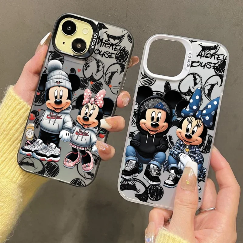 เคสคู่รักมิกกี้มินนี่เมาส์สำหรับ OPPO Reno 14 13F 12F 11F 12 10 11 13 Pro 8T 7 8 10 Pro Plus A3X Find X8  แบบแข็ง IMD