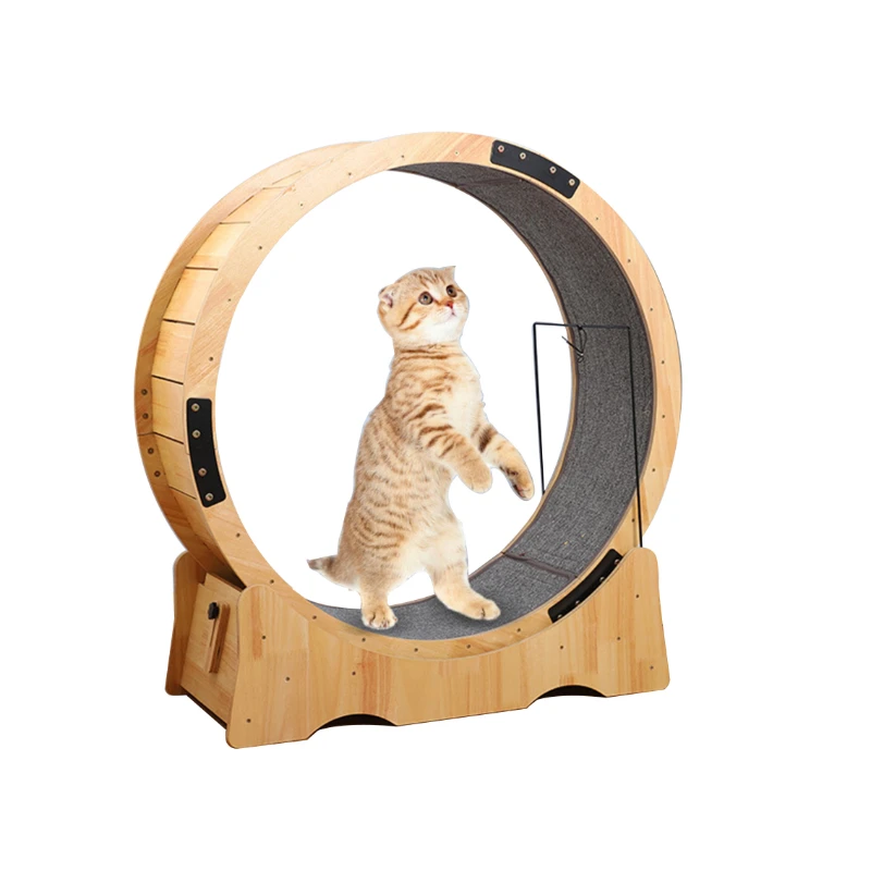 Pet exercise treadmill Large cat treadmill leisure toy solid wood fitness wheel cat scratching board