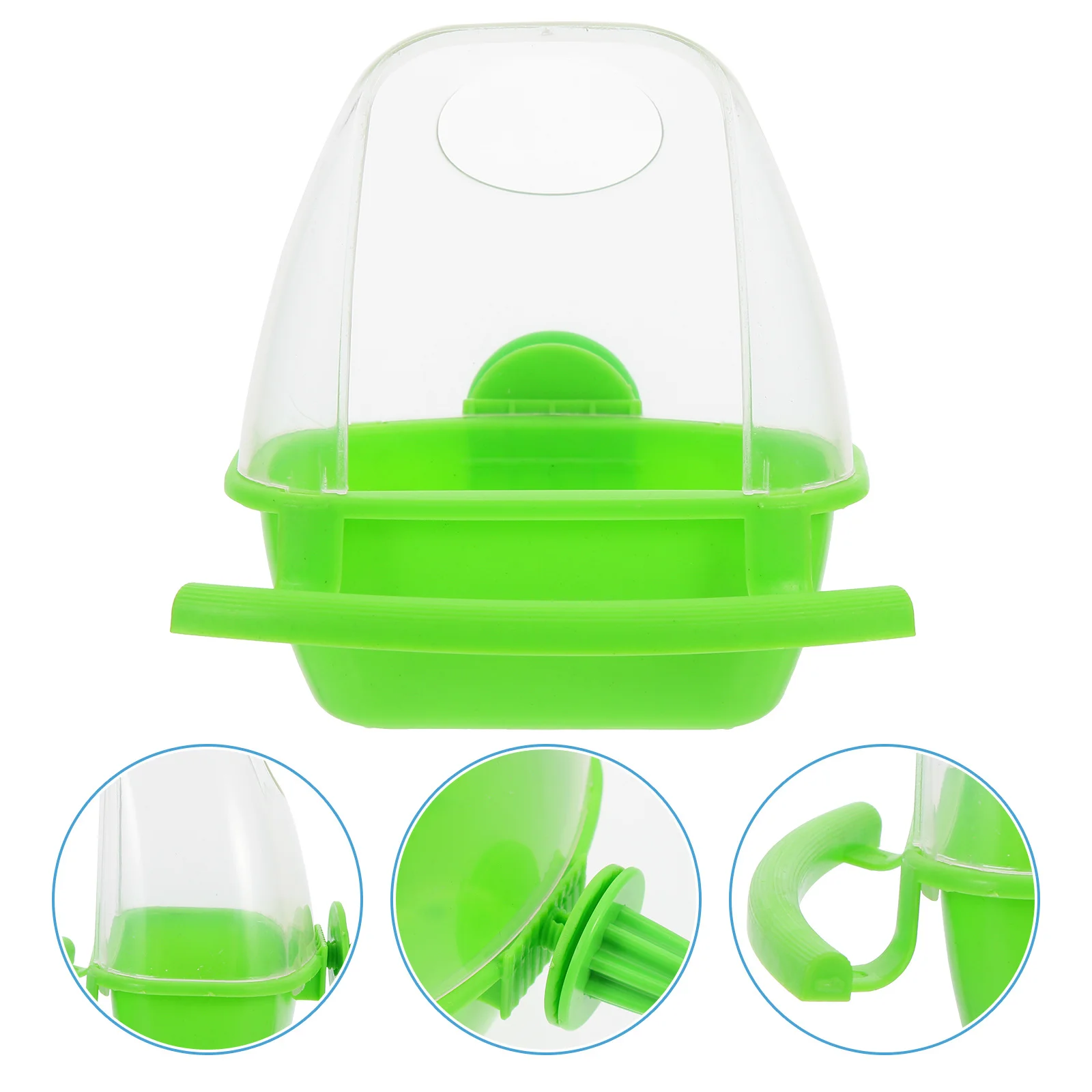 

Transparent Plastic Splash-Proof Bird Food Container Hanging Feeder Birdcage Feeder for Parrots Pigeons Bird Food Container