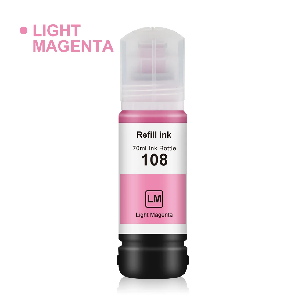 Aomya-recambio de tinta para impresora Epson 108, botella a base de agua, 6 colores por juego, L8050, L18058, ET-18100, L18050, T09C, C13T09C14A