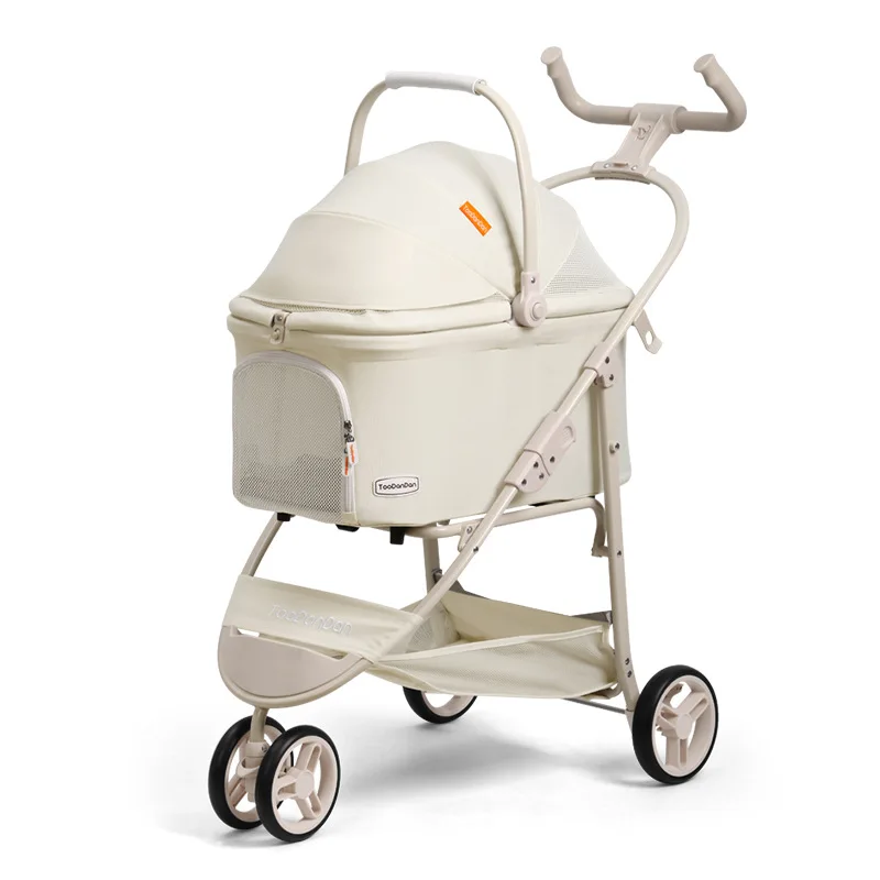 

Lightweight Foldable Pet Stroller Detachable Carrier Dog Cat Pushchair for Small Medium Pets Outdoor Travel Walking Cart
