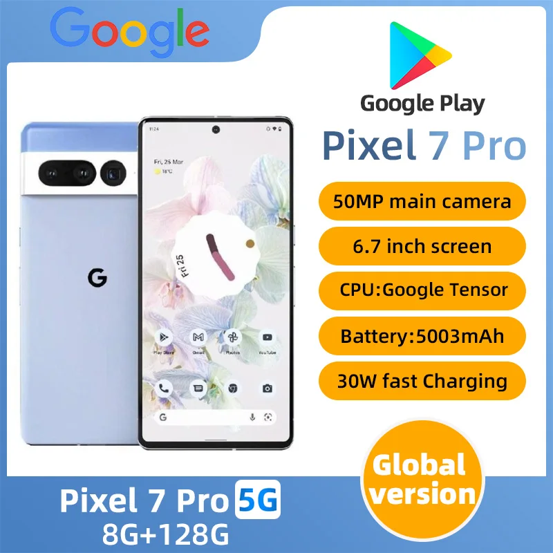 GooglePixel7pro  5G 6.7Inch LTPO AMOLED 120Hz Screen Google Tensor 30W Super Charge 5003mAh Battery OTG used phone