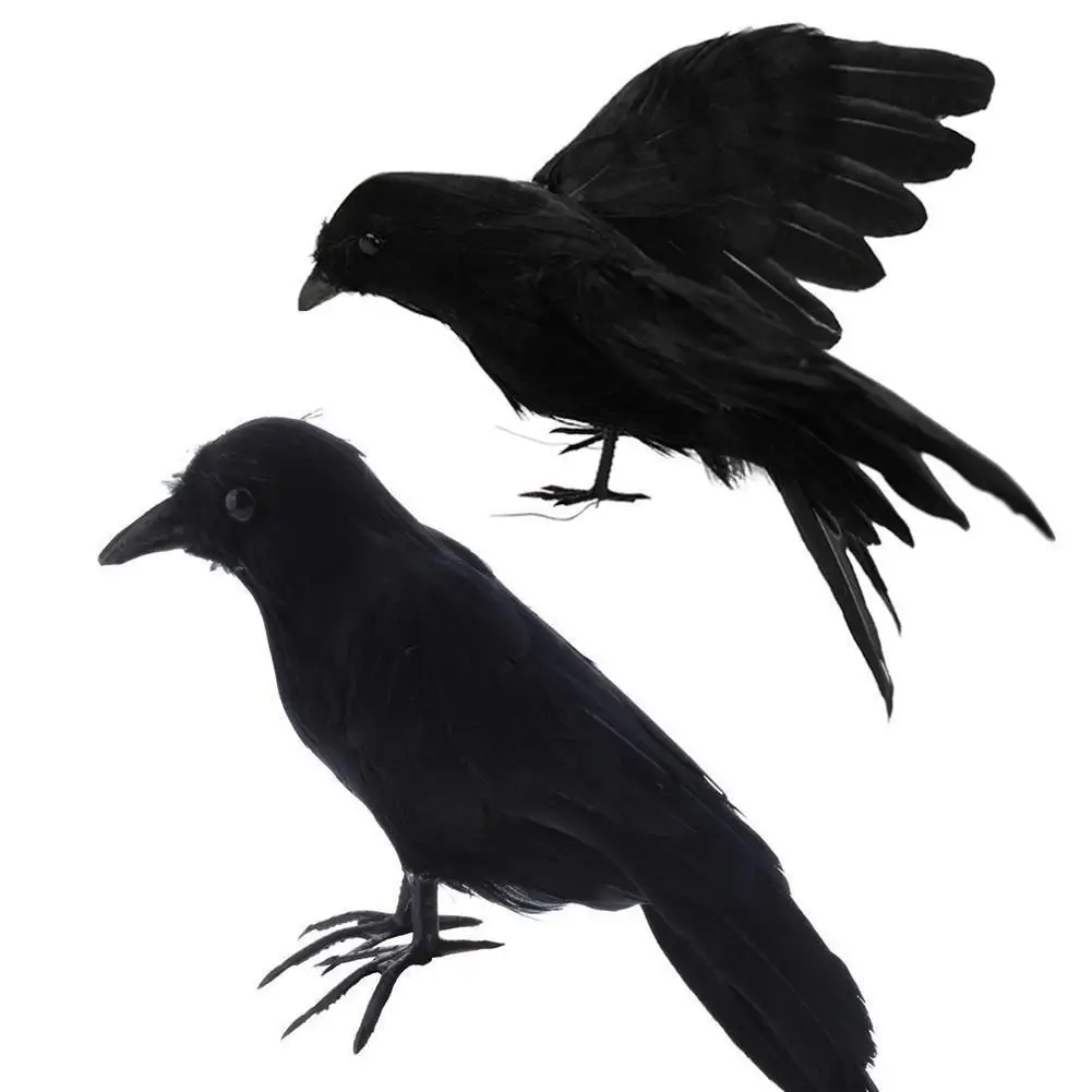 Halloween Decoracion Simulation Black Crow Raven Bird Repellent Pest Control Pigeon Repellent Event Party Bar Decoration