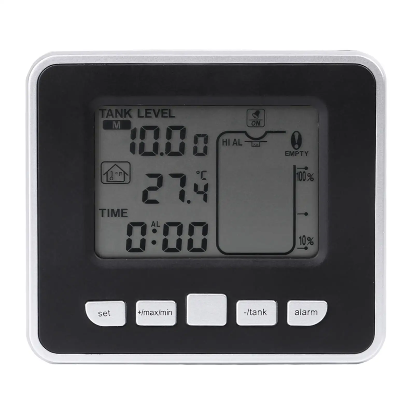 Sensor Level ultrasonik LCD 0-15m, pengukur kedalaman tangki air dengan tampilan temperatur-Monitor kedalaman cairan