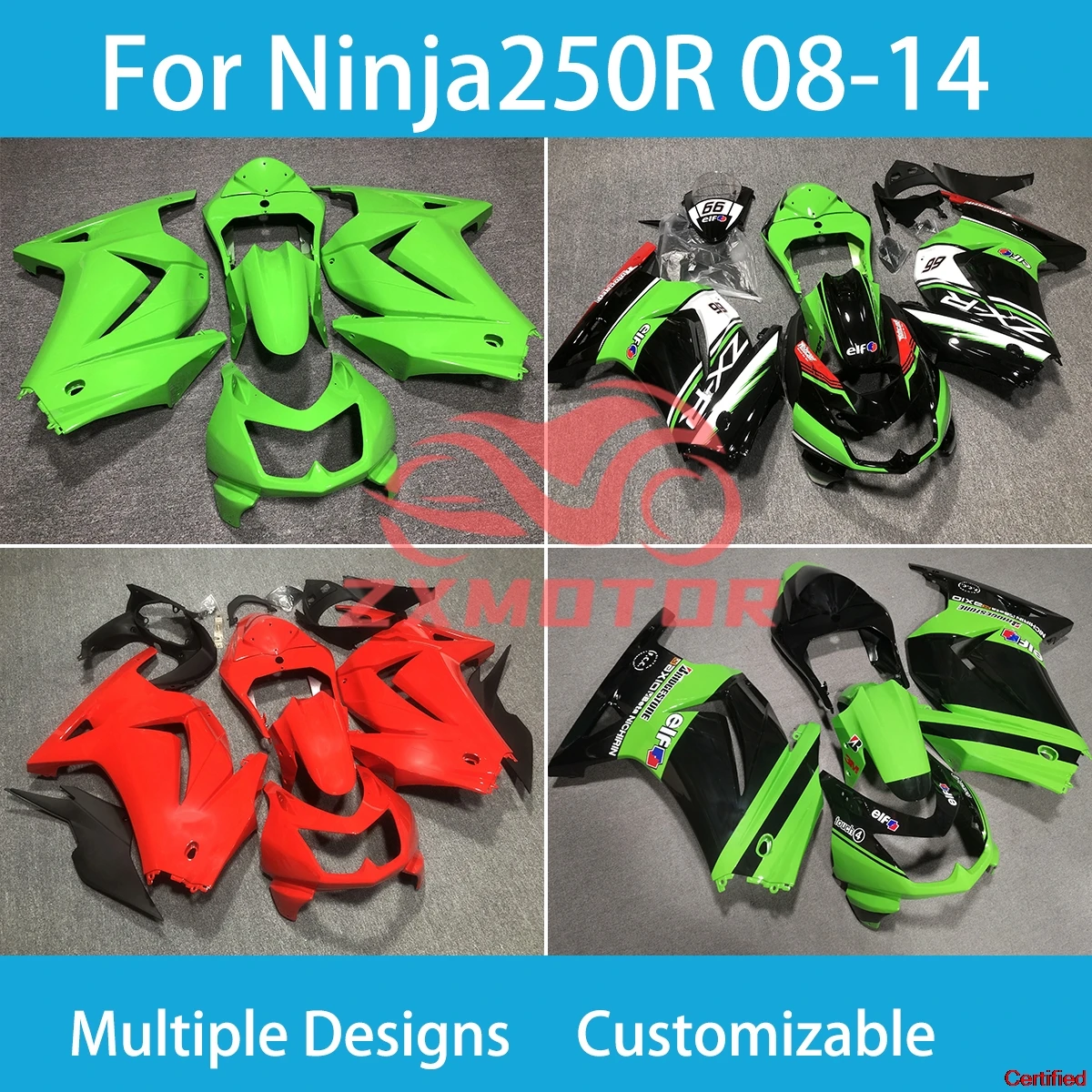 Ninja 250R 08 09-13 14 15 16 Free Custom Fairings for Kawasaki ZX250R 2008 2009-2013 2014 Rebuild Bodywork Full Fairing Kit