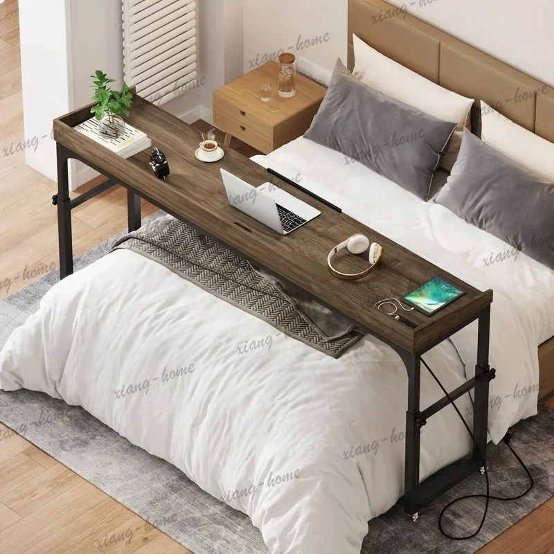 LD High Quality Queen‑Size Rolling Overbed Table, Mobile Laptop Cart with Adjustable Tilt Stand