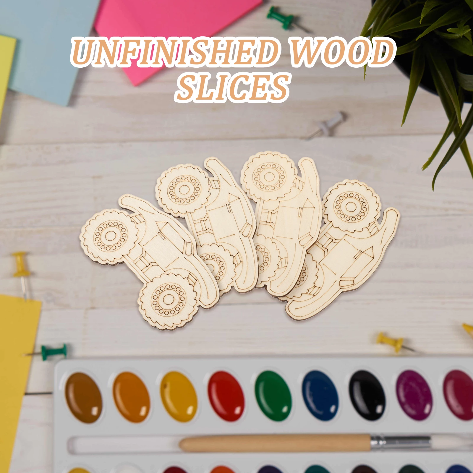 

12pcs Wood Slices Unfinished DIY Paintable Festival Cutouts Craft Supplies Decorations Safe Durable Wooden Cutouts