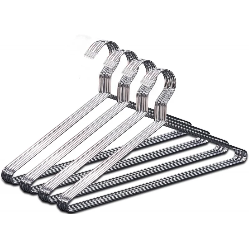 

MISSLO 20 Pack Metal Heavy Duty Stainless Steel Hangers For Clothes Closet Coat Clothing Suit Shirt, 16.4 Inch