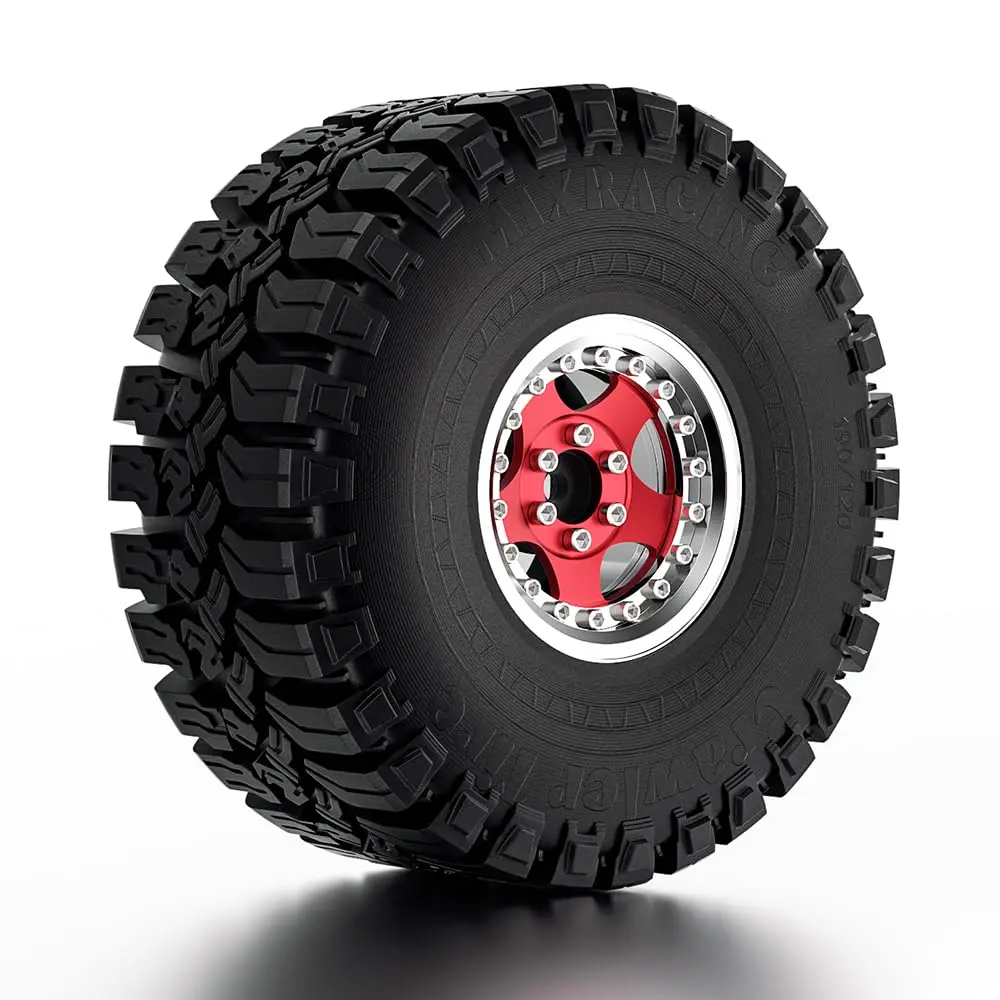 GLOBACT Pneus 1,9 pouces Pneus RC Pneus sur chenilles RC Pneus en caoutchouc 120 * 48 mm pour voiture sur chenilles 1/10 TRX4 TRX6 Axial SCX10 RC (4 pièces)