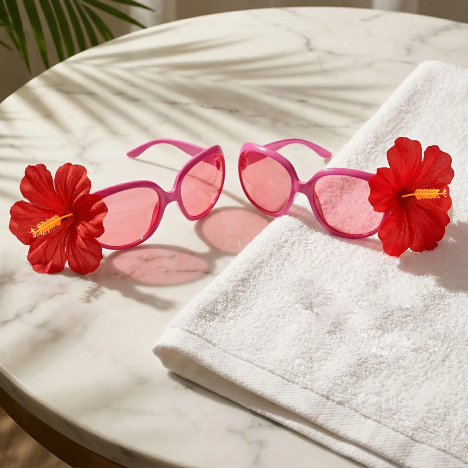 2Pcs Hawaiian Party Glasses Luau Sunglasses Decorations Tropical Summer Beach Eyewear Photo Props Party Favor