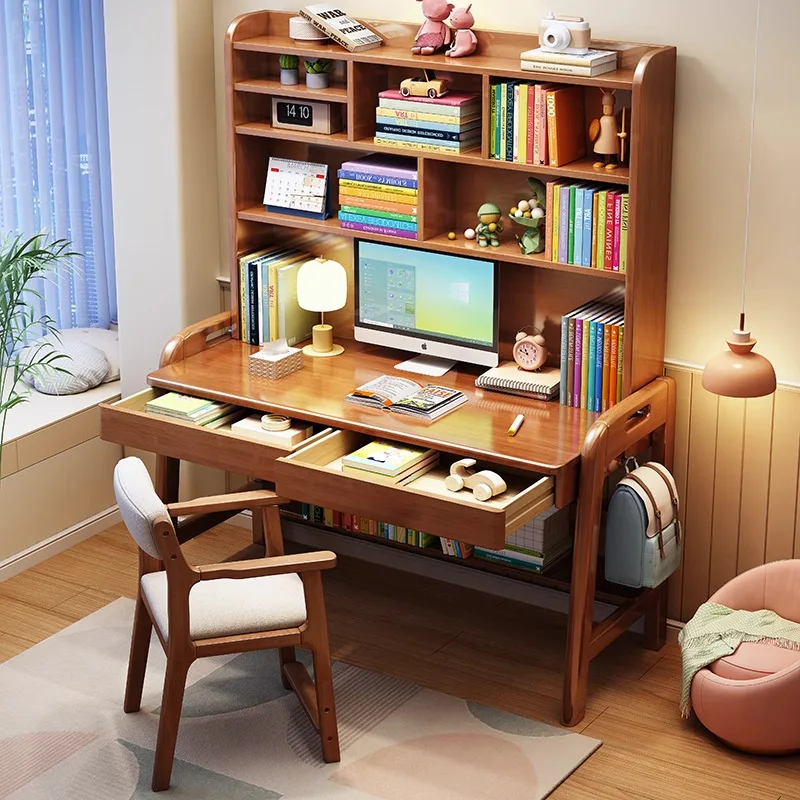 초등학생 및 중학생을 위한 어린이 학습 책상 책장 통합형 책상 조절 가능한 높이 침실