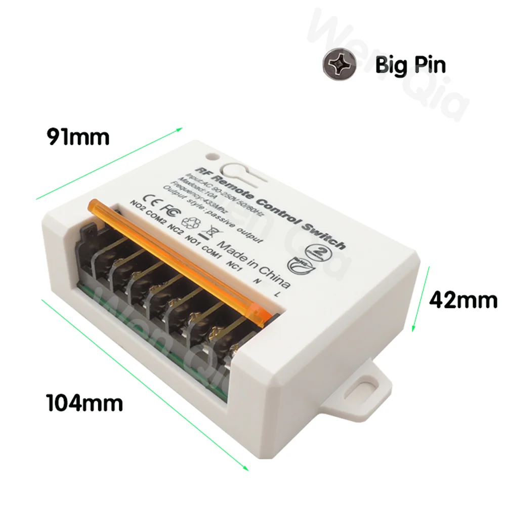 Universal Gate รีโมทคอนโทรล AC220V 2ช่อง Rf 433Mhz รีโมทคอนโทรลสำหรับโรงรถประตู Controller