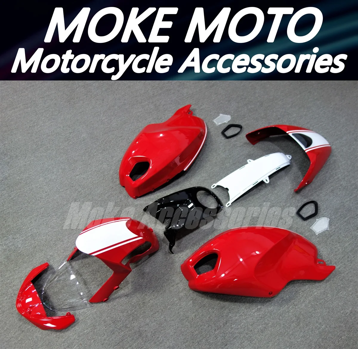 Motorcycle Fairings Kit Fit For Monster 696/796/795/m1000/m1100 2009 2010 2011 Bodywork Set White Red ABS Injection NEW