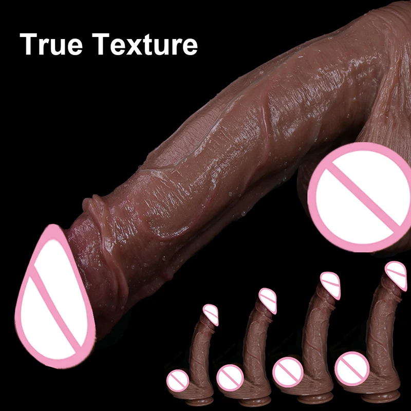 New Super Realistic Dildo Soft Skin Silicone Penis Glans With Powerful Suction Cup Anal Sex Toys For Woman Vagina Hot Dick XXL