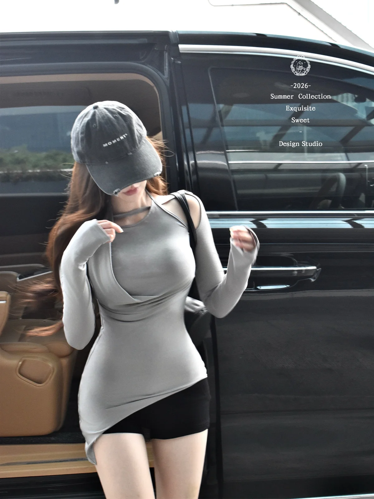 Catyears Cool Smooth High Elastic Butt Lifting Short Pants Set Korean Cartoon Style Summer Fashion Women's Two-Piece Suit