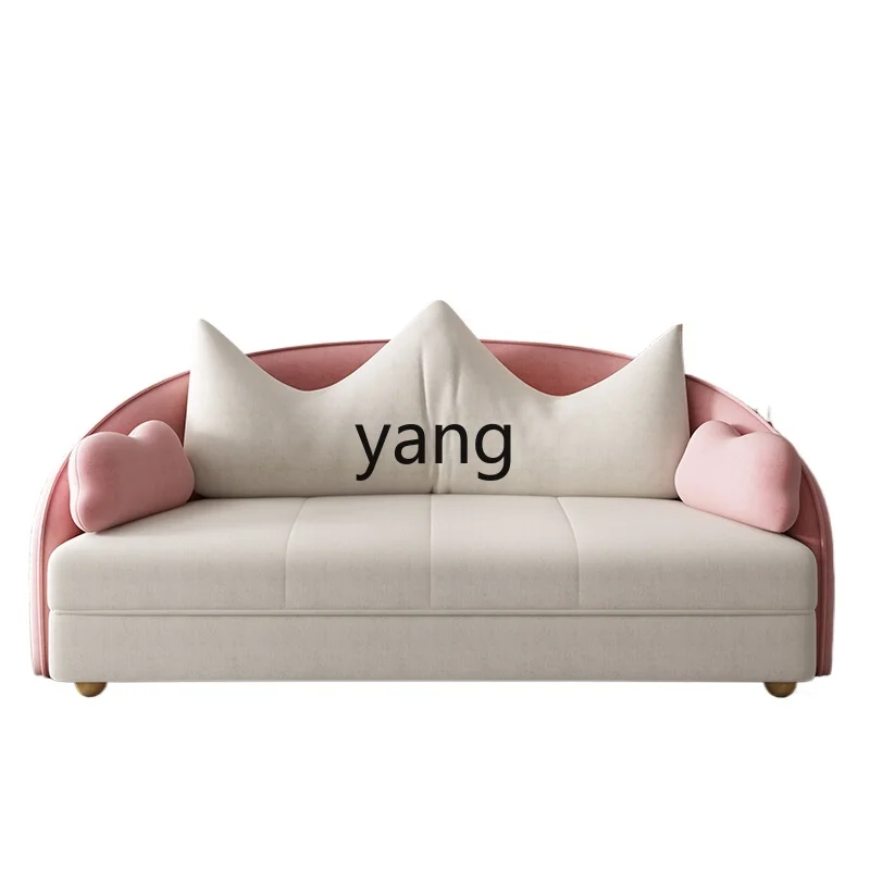 

LH foldable flannel sofa bed dual-purpose small apartment multi-functional retractable living room