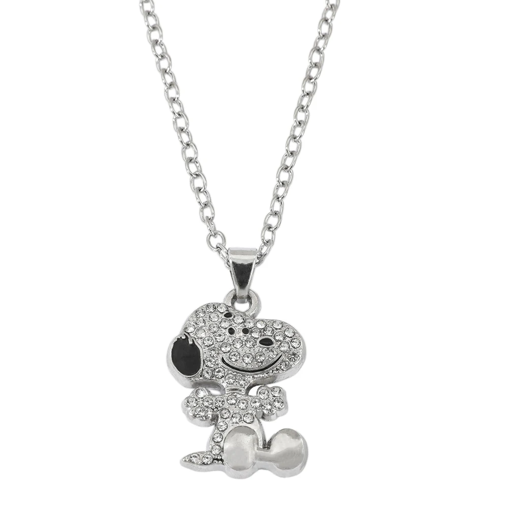 Cartoon puppy bling necklace, couple gift pendant, cartoon dog choker, Valentine's necklace