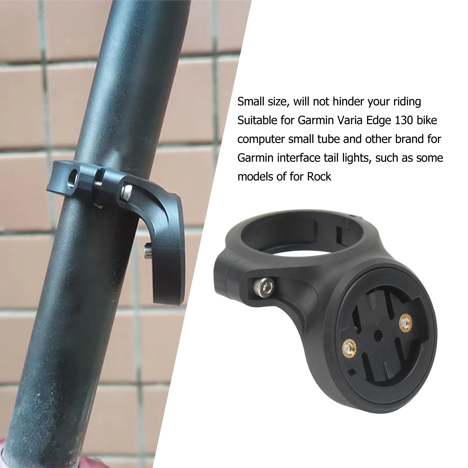 

Bicycle Tail Lamp Bracket Plastic Light Bike Rear Light Holder Rack for Garmin Varia Edge 130 Bike Computer Small Tube