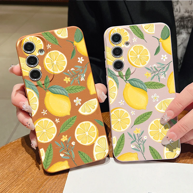 Cute Lemon Pattern Phone Case For Samsung Galaxy S26 FE S25 S24 S23 S22 Ultra A57 A37 A18 A56 A36 A26 A55 A16 A15 A54 TPU Cover