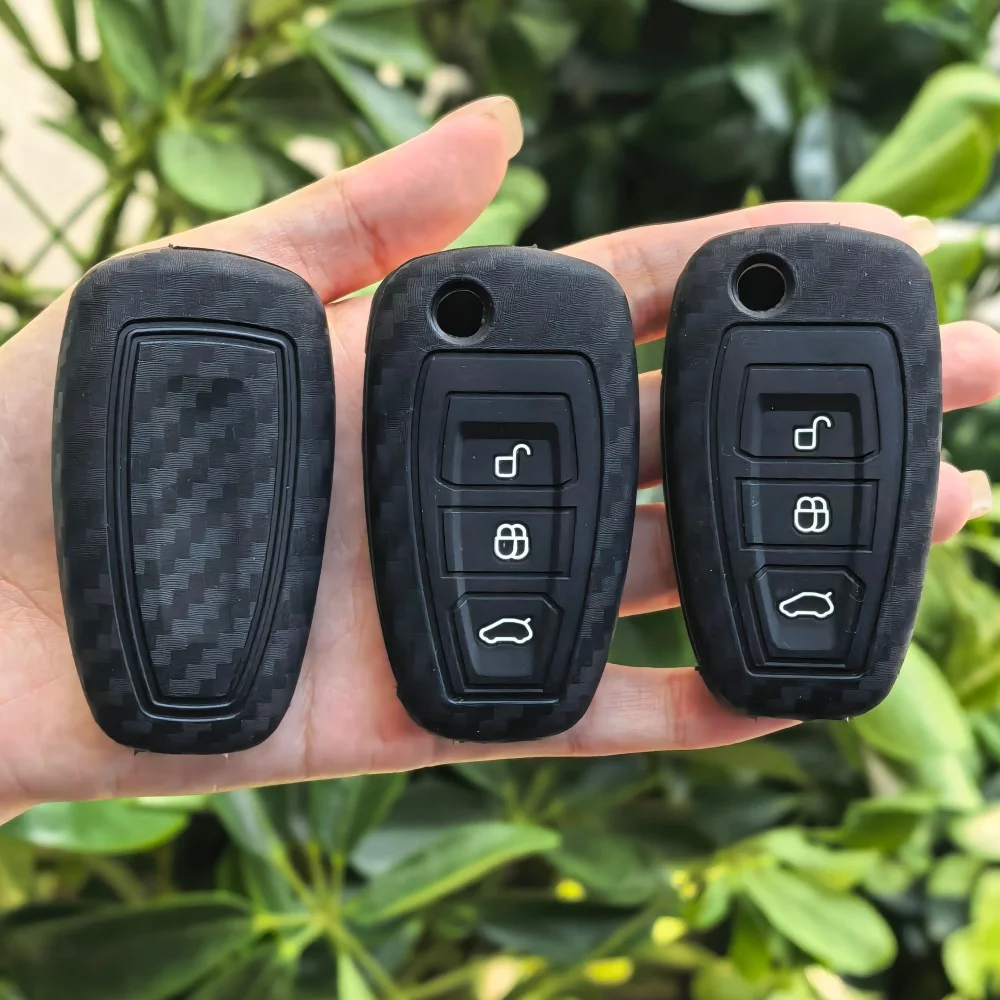 3 Button Silicone Car Remote Key Fob Cover Case For Ford Ranger C-Max S-Max Focus MK3 Galaxy Mondeo Transit Tourneo Custom