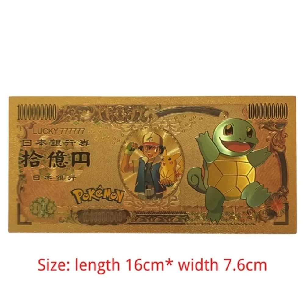 Pokemon Letters Metal Cards Pokémon Commemorative Gold Collection Coins Money Pikachu Playing Game Card Children Kids Toy Gift