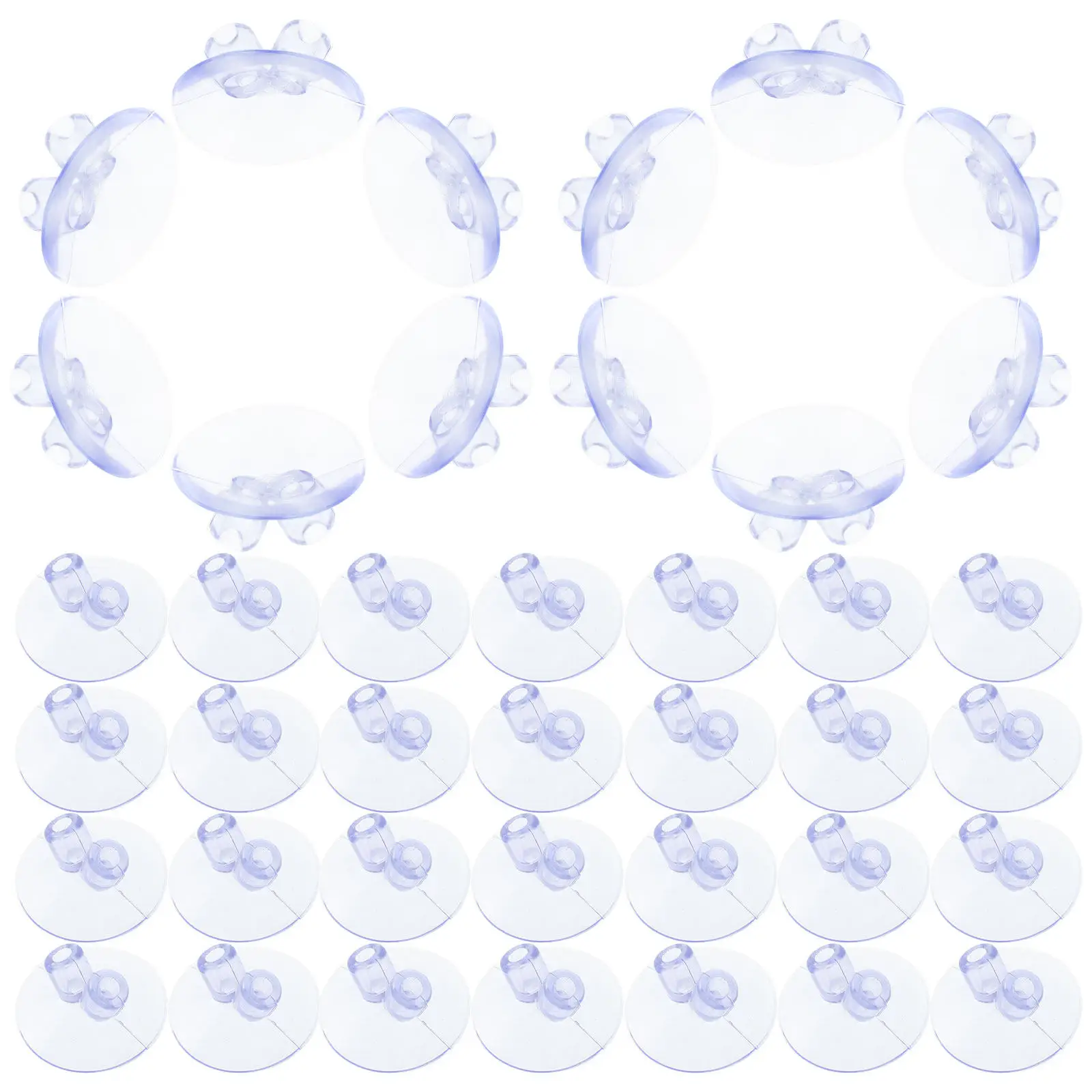 100Pcs Suction Cup Flagpole Base Double Hole Anti-Collision Heavy Duty Pad for Glass Desk Table Office Library Flag Display