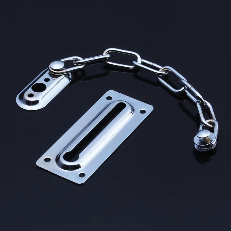 AntiTheft Bolt Security Chain Hotel Office Security Restrictor Sliding Door Lock Chrome Door Cabinet Latches Decorative Hardware
