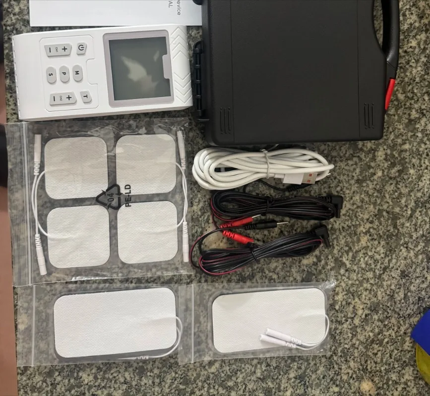 For 4-in-1 Combo Digital Therapy Machine, IFC RUSS EMS 10 Pcs Set, Muscle Stimulator For Back Pain Relief