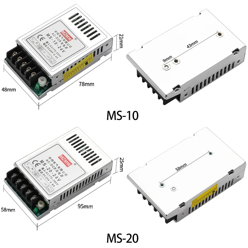 10W 20W Switching Power Supply 5V 12V 24V Mini Size AC To DC Single Output LED Strip Drive Switch Power for Monitor MS-10 MS-20