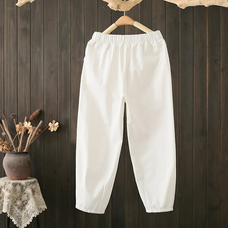 High Waist Summer plus Size Work Pants 200 Pounds Slimming 9 Point Casual Straight Harlan Carrot Pants for plus Size Women