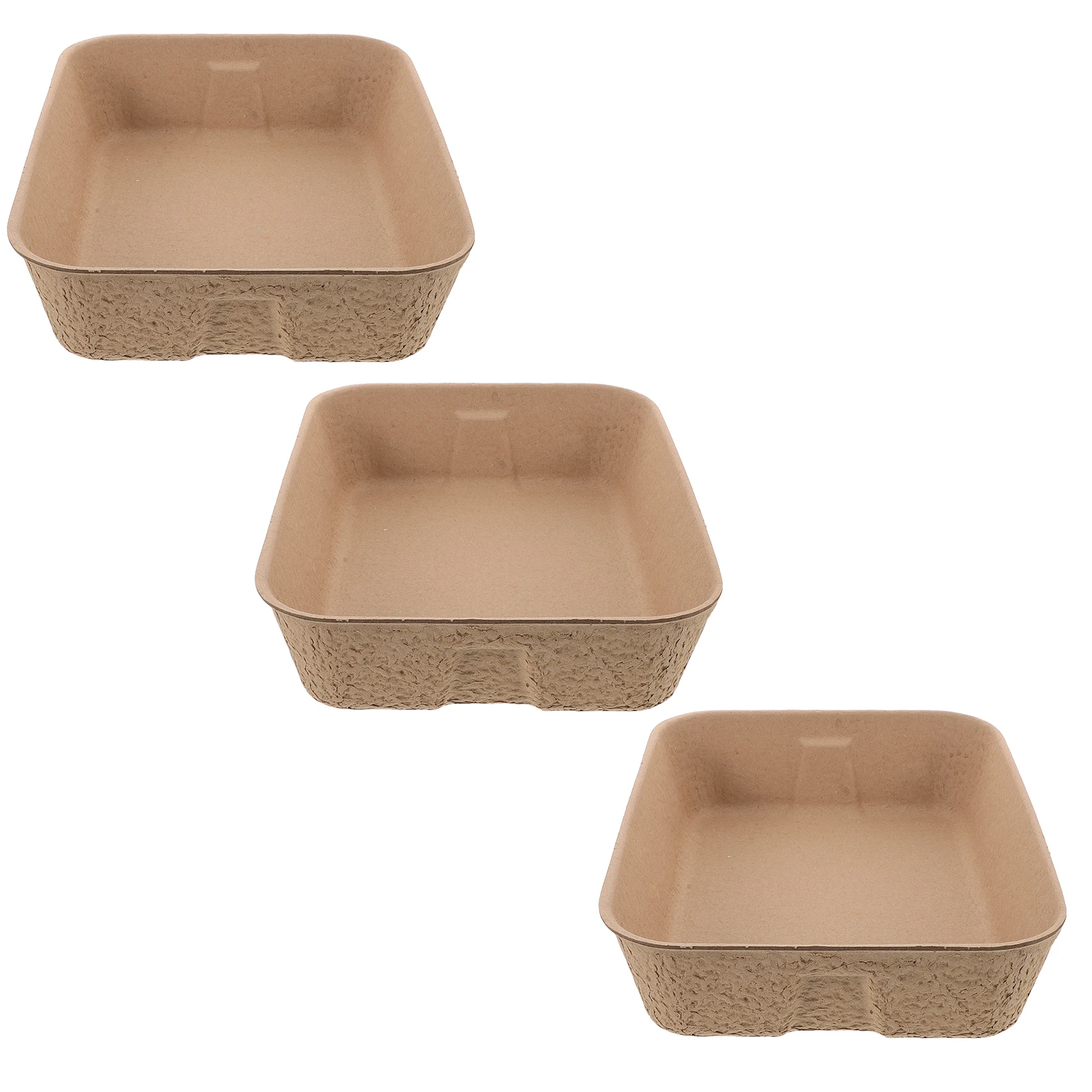 

3 Pcs Environmentally Friendly Cat Litter Pot Rabbit Tray Pet Toilet Travel Potty Bunny Portable Animal Kitten Pan Pulp