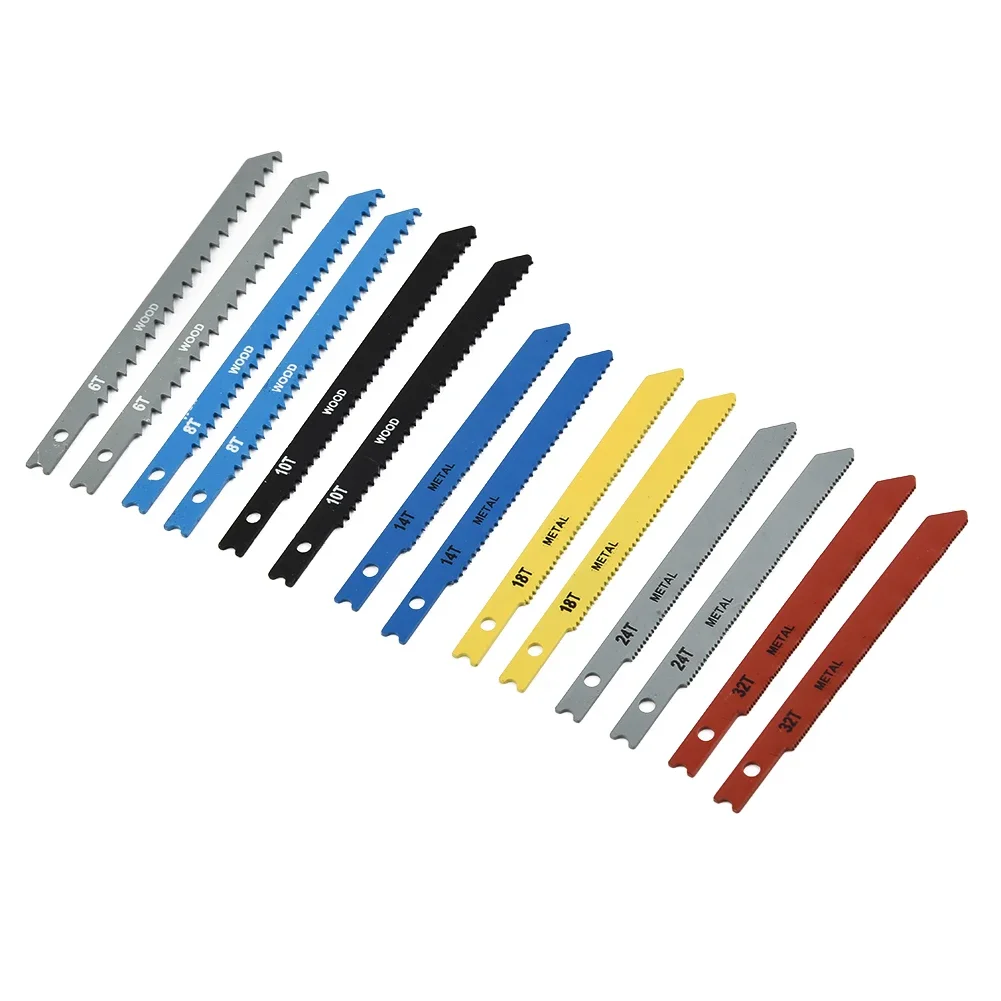 U-Shank HCS Saw Blade, Jigsaw alternativo, Lâminas para plástico, madeira, corte de alumínio, peças de ferramentas elétricas, 6T-32T, 14Pcs Set