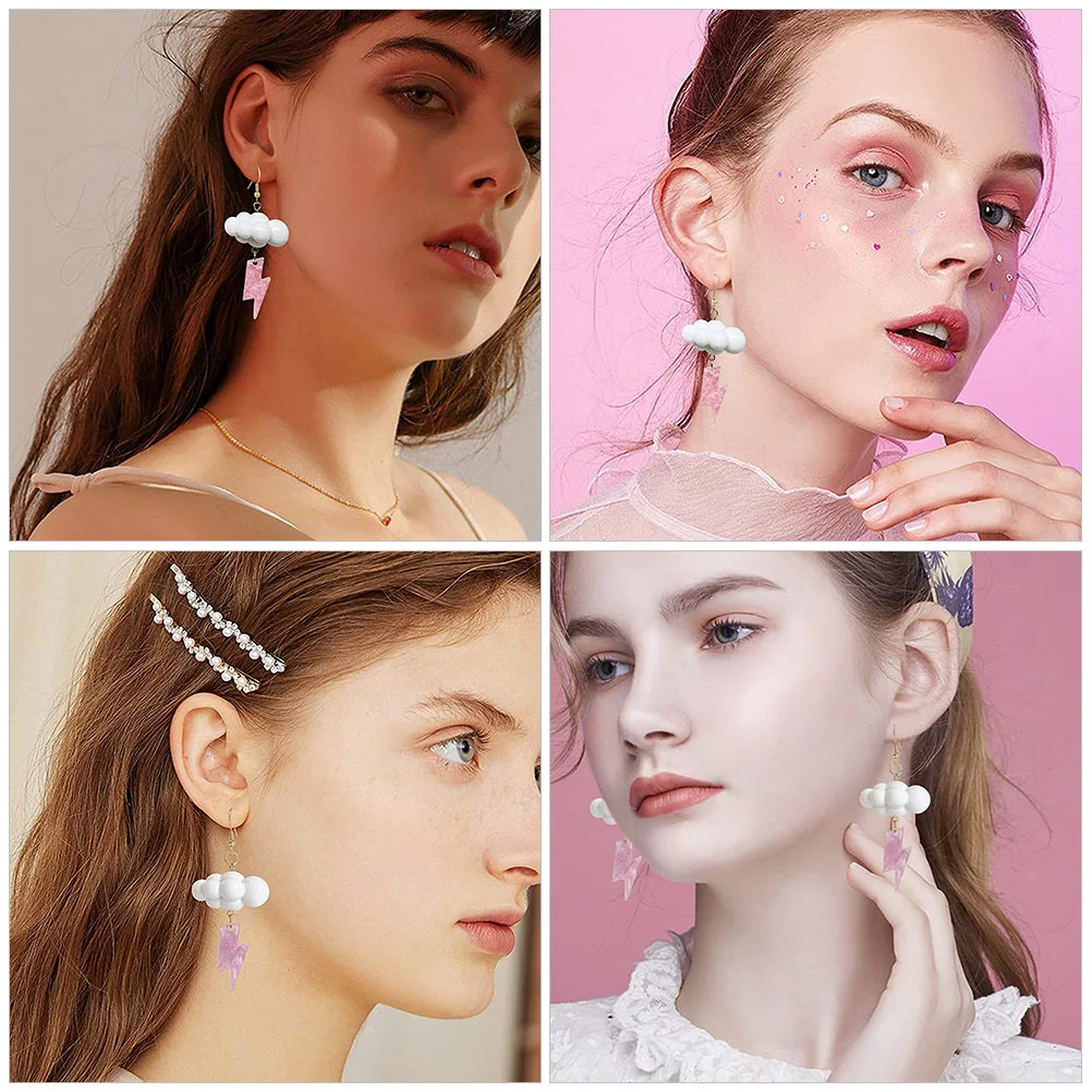 

Earrings Weather Themed Dangle for Pendant Rain Cloud Acrylic Teens Creative