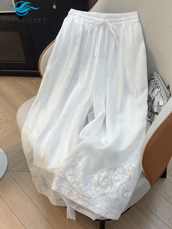 

Летние модные брюки 2026 года: тонкие, дышащие, льняные, широкие, с эластичным поясом, свободные, повседневные, удобные, для женщин